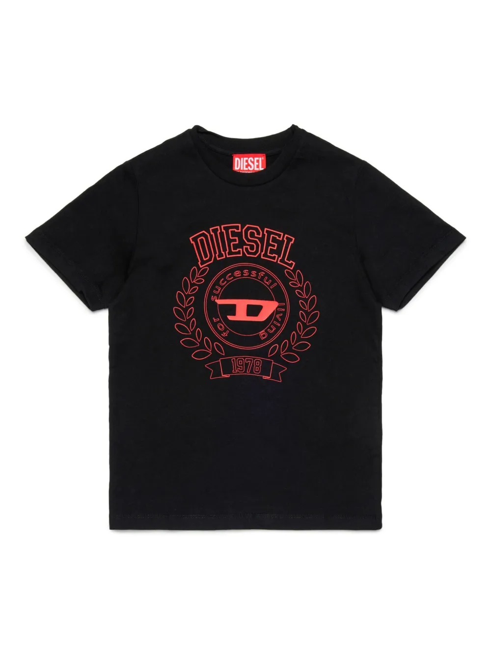 Diesel Kids T-shirt met geborduurd logo Zwart