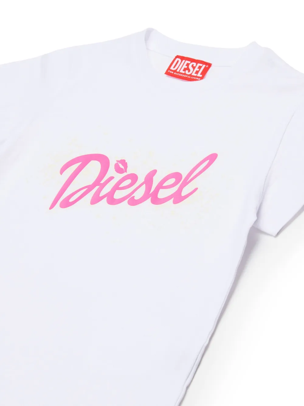 Diesel Kids Katoenen T-shirt met logoprint Wit