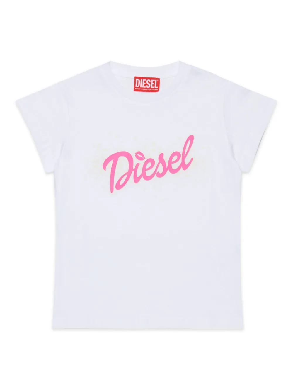 Diesel Kids Katoenen T-shirt met logoprint Wit