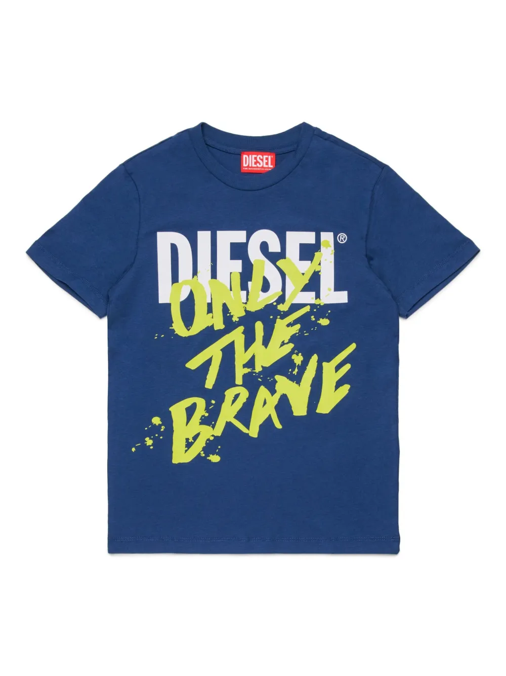 Diesel Kids Only The Brave T-shirt met logoprint Blauw