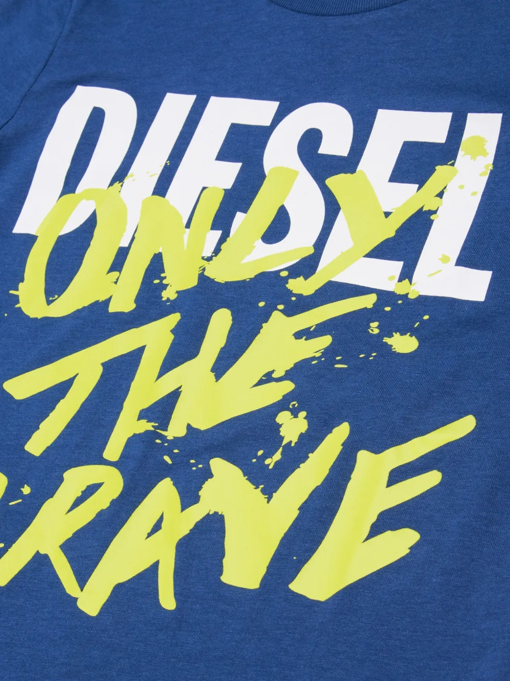 Diesel Kids Only The Brave T-shirt met logoprint Blauw