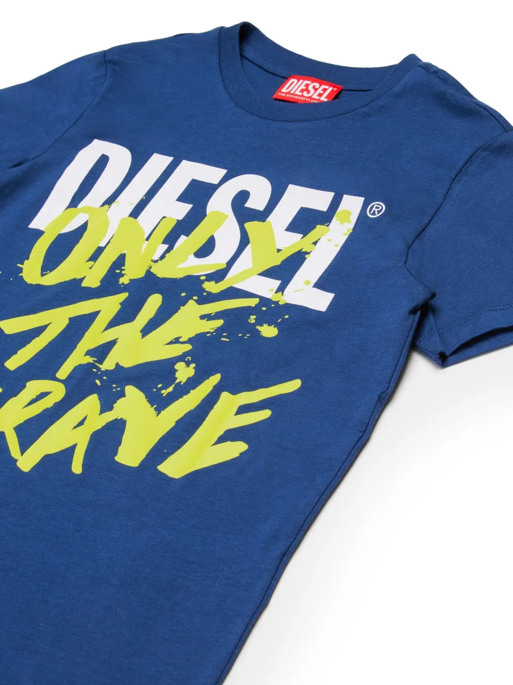 Diesel Kids Only The Brave T-shirt met logoprint Blauw