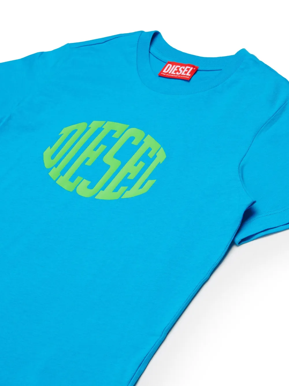 Diesel Kids T-shirt met logoprint Blauw