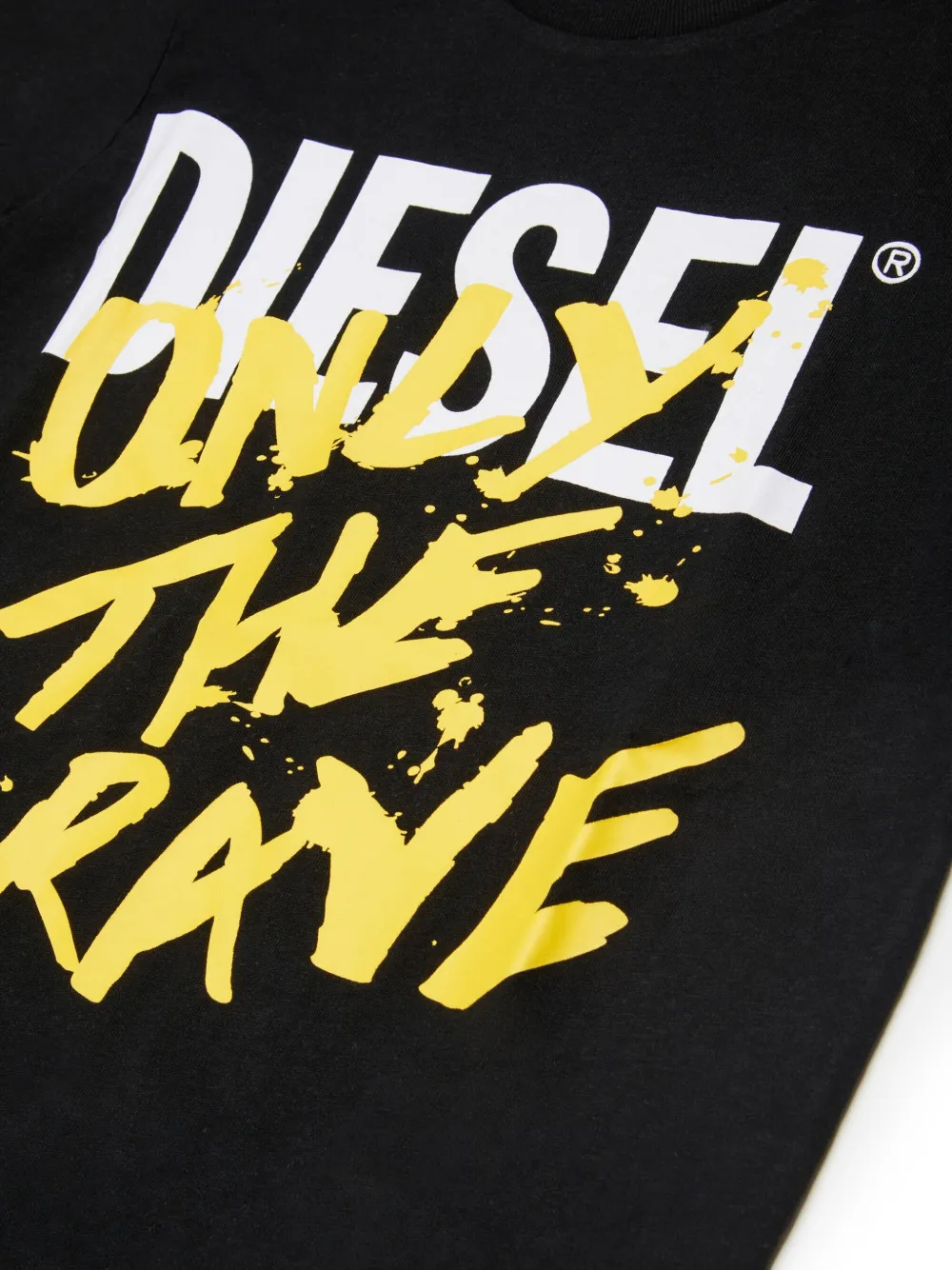 Diesel Kids Only The Brave T-shirt met logoprint Zwart