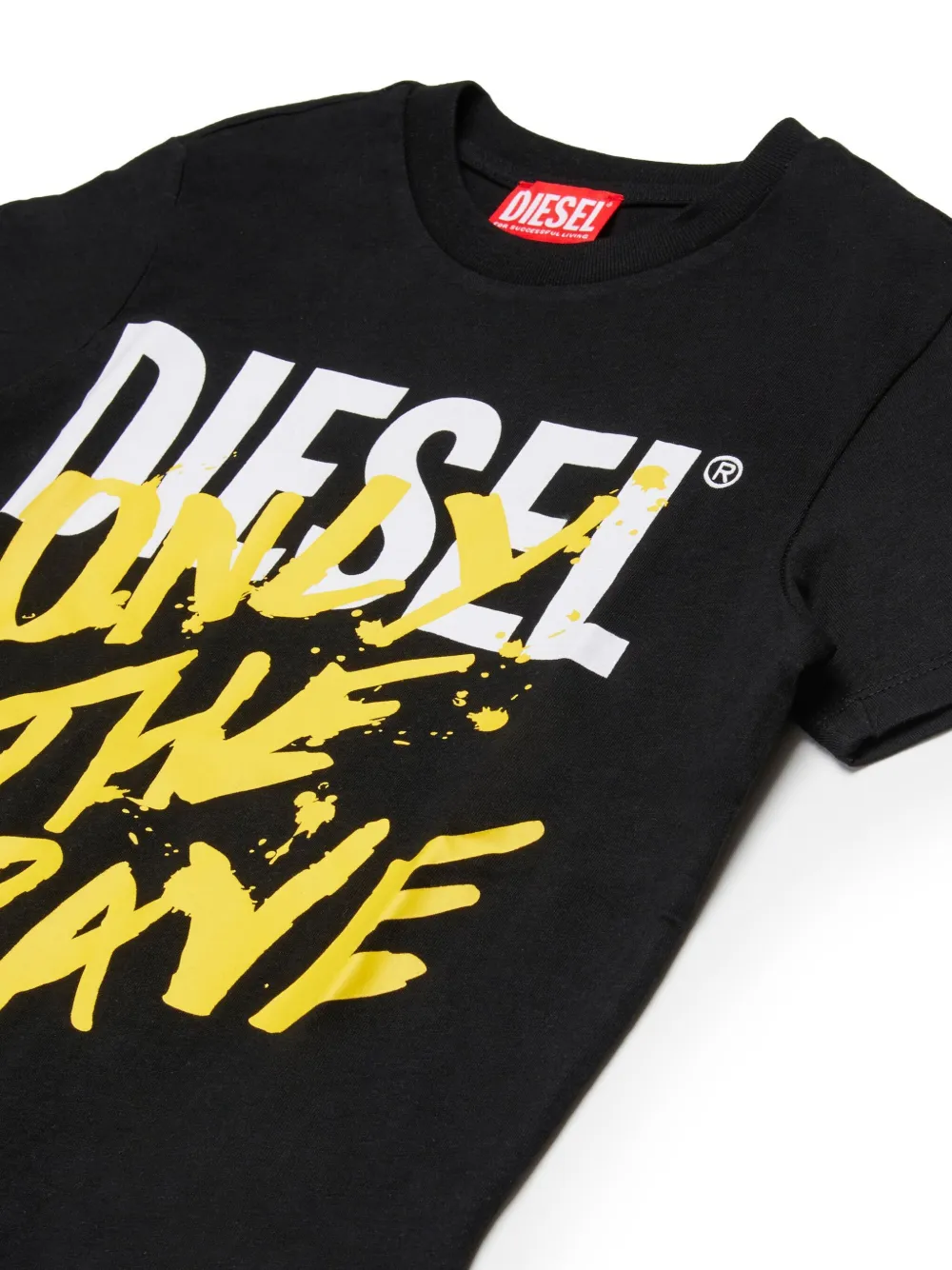 Diesel Kids Only The Brave T-shirt met logoprint Zwart