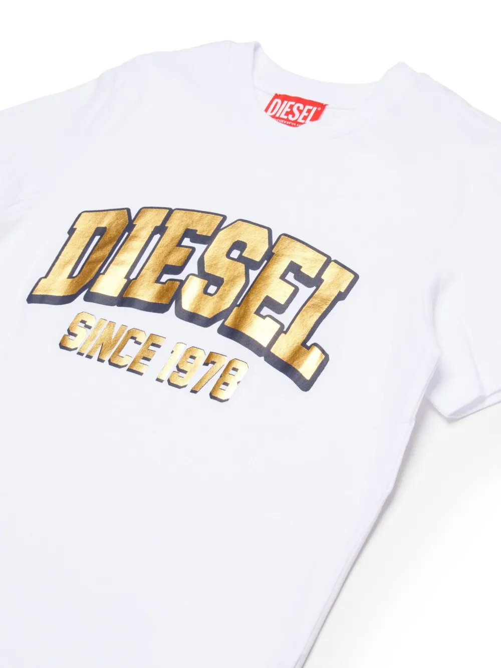 Diesel Kids Katoenen T-shirt met logoprint Wit