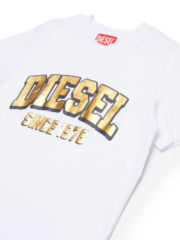 logo-print two-tone T-shirt 