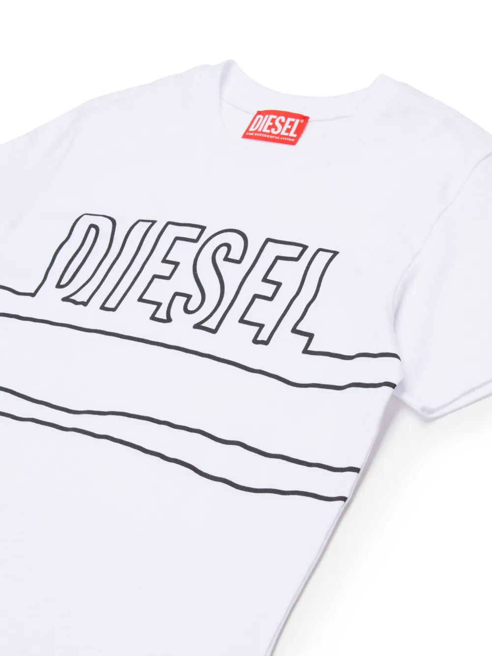 Diesel Kids Katoenen T-shirt met logoprint Wit