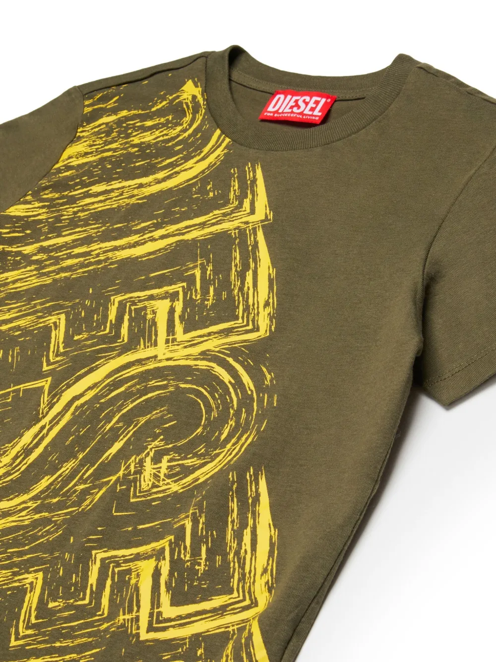Diesel Kids T-shirt met logoprint Groen