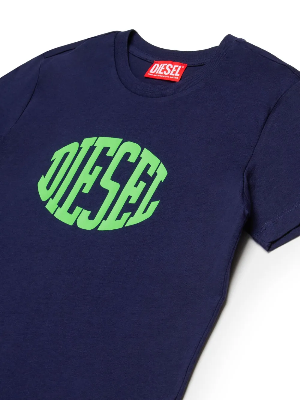 Diesel Kids T-shirt met logoprint Blauw
