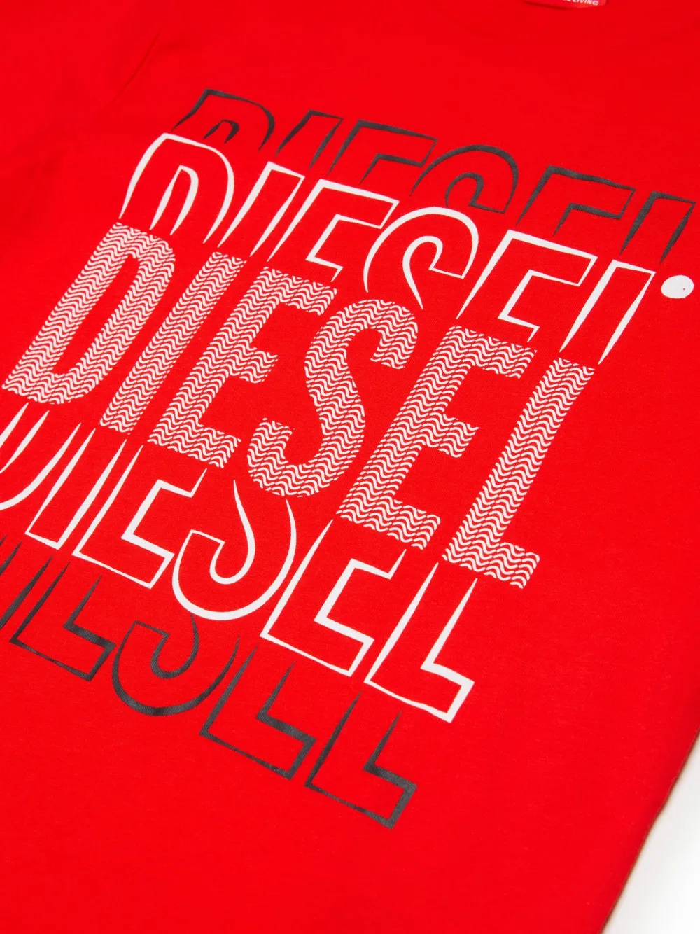 Diesel Kids katoeKatoenen T-shirt met logoprint Rood