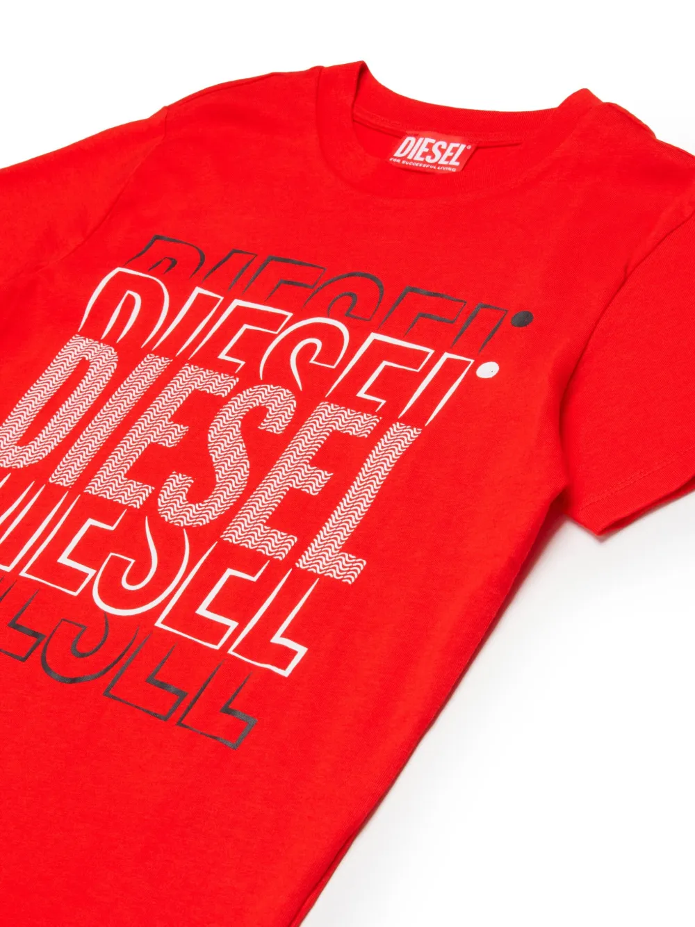 Diesel Kids katoeKatoenen T-shirt met logoprint Rood