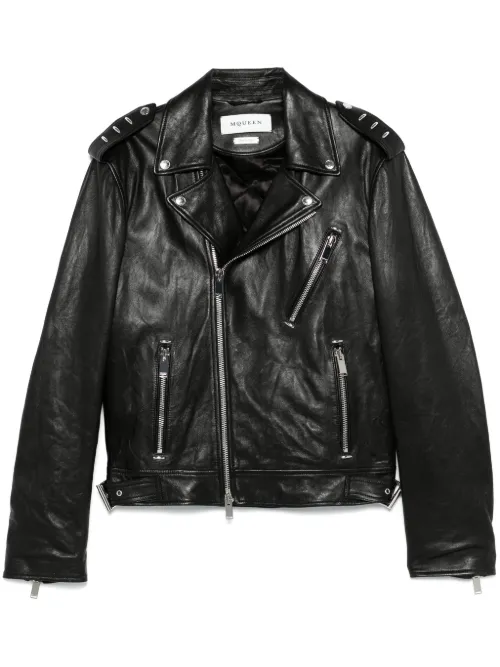 Veste en cuir - Alexander McQueen - Modalova