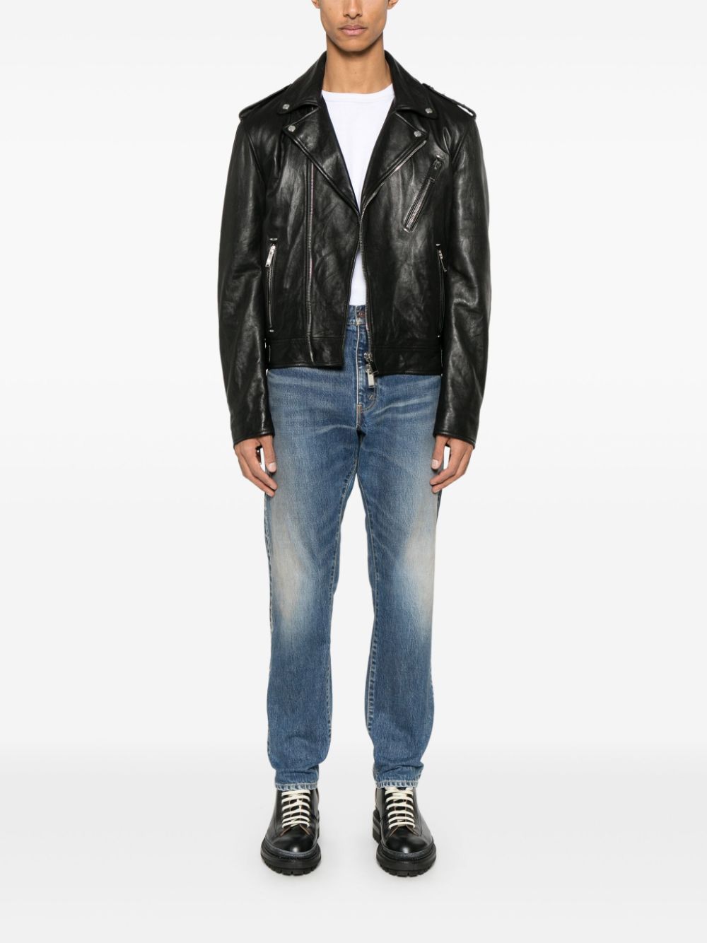 Alexander McQueen Leren jack - Zwart