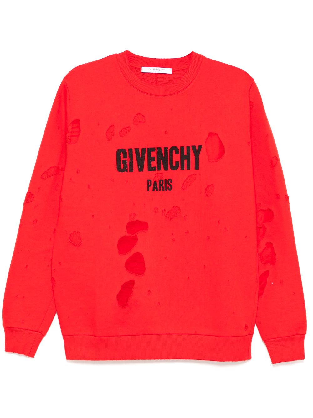 Givenchy distressed logo-print sweatshirts - Red