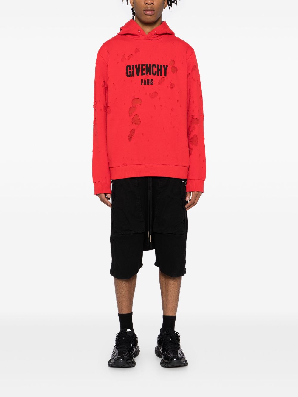 Givenchy Hoodie met gerafeld effect - Rood