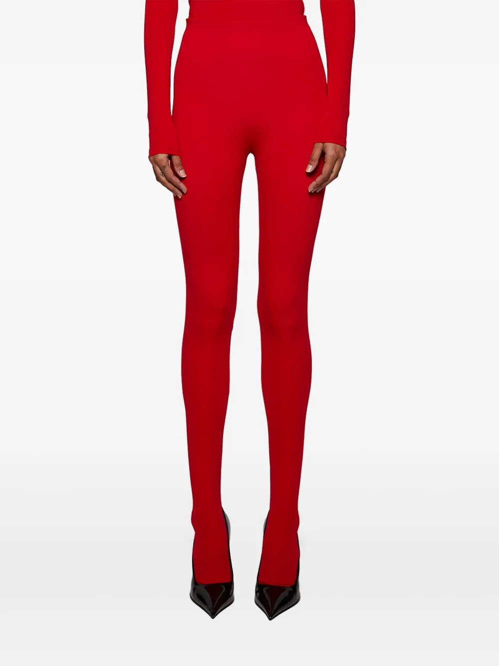 Wardrobe.nyc Opaque Tights In Red
