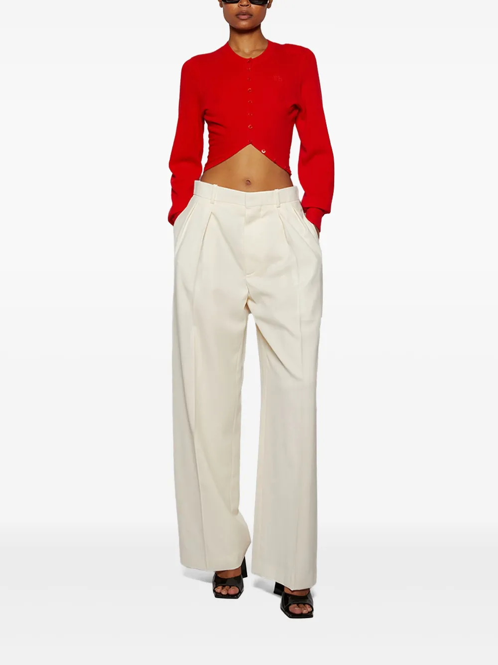 Wardrobe.nyc Low-rise Tuxedo Trousers In White