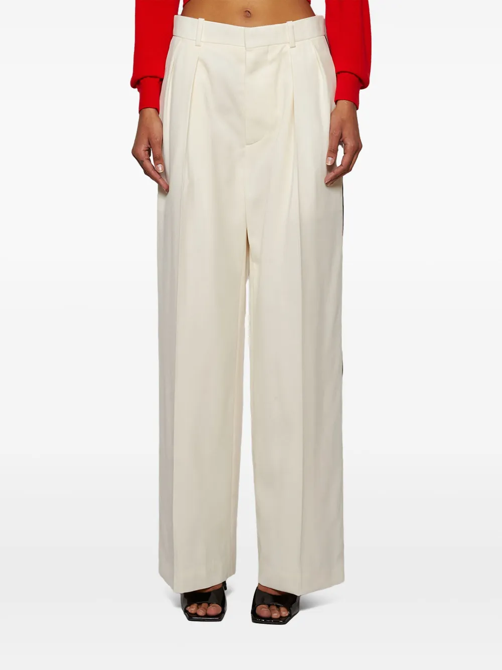 Wardrobe.nyc Low-rise Tuxedo Trousers In White