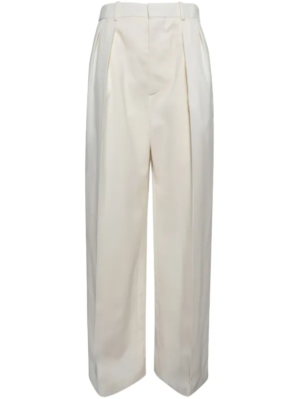 WARDROBE.NYC Low-rise Tuxedo Trousers in White