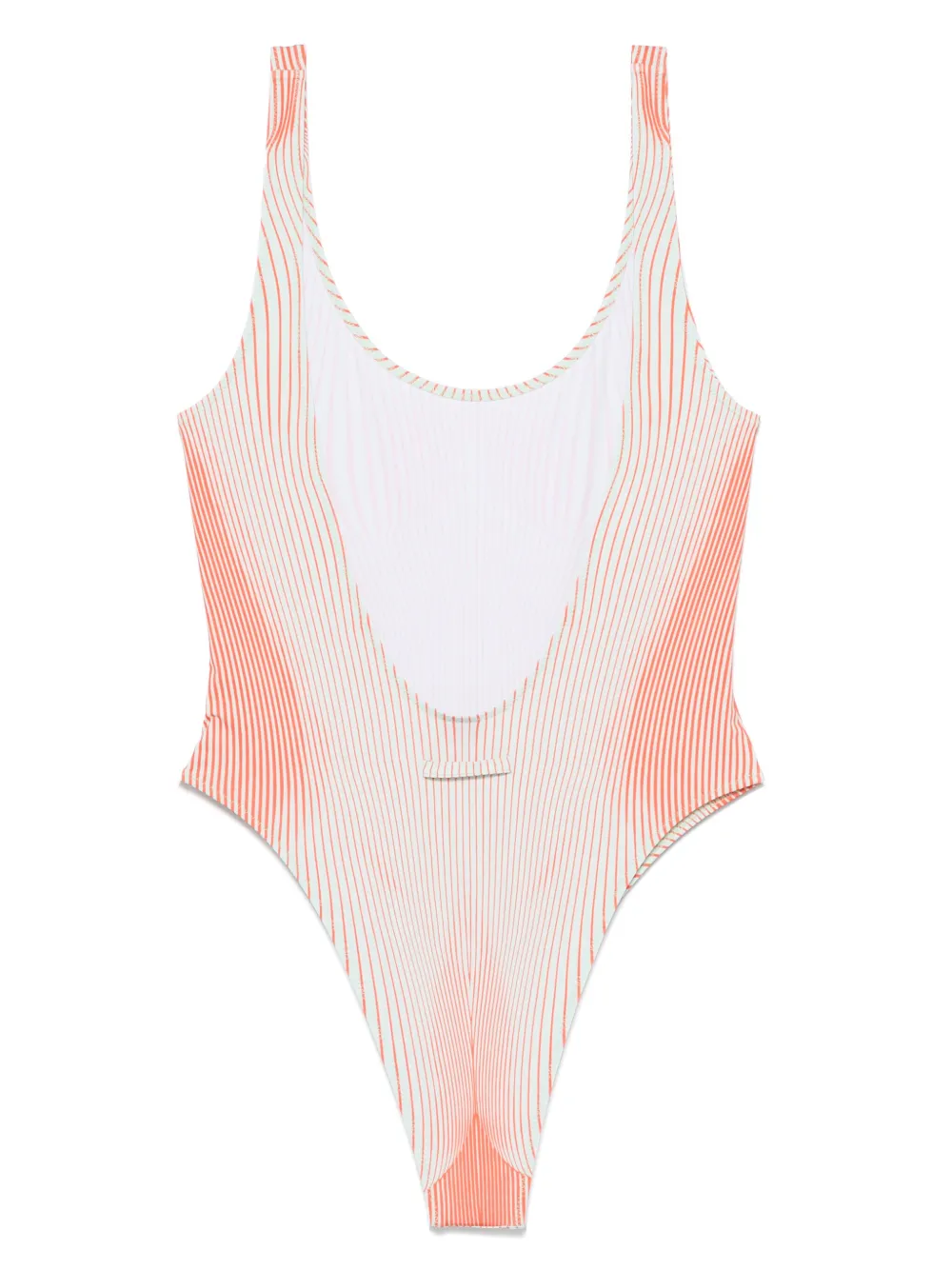 Shop Jean Paul Gaultier Pinstripe Body Morphing Swimsuit In Green
