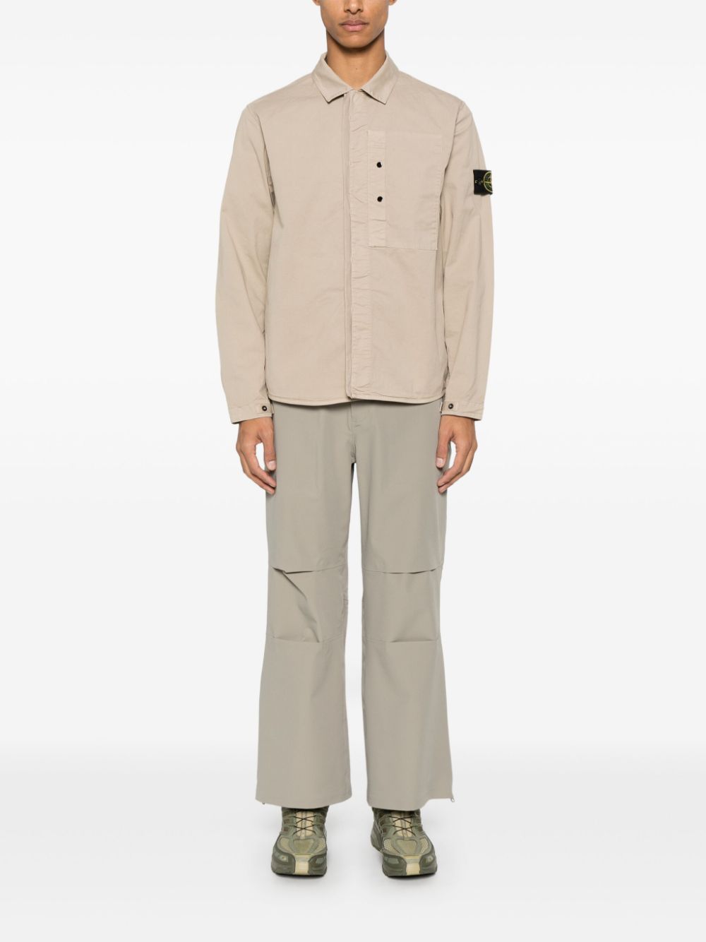 Stone Island Overhemd met Compass-logopatch - Beige