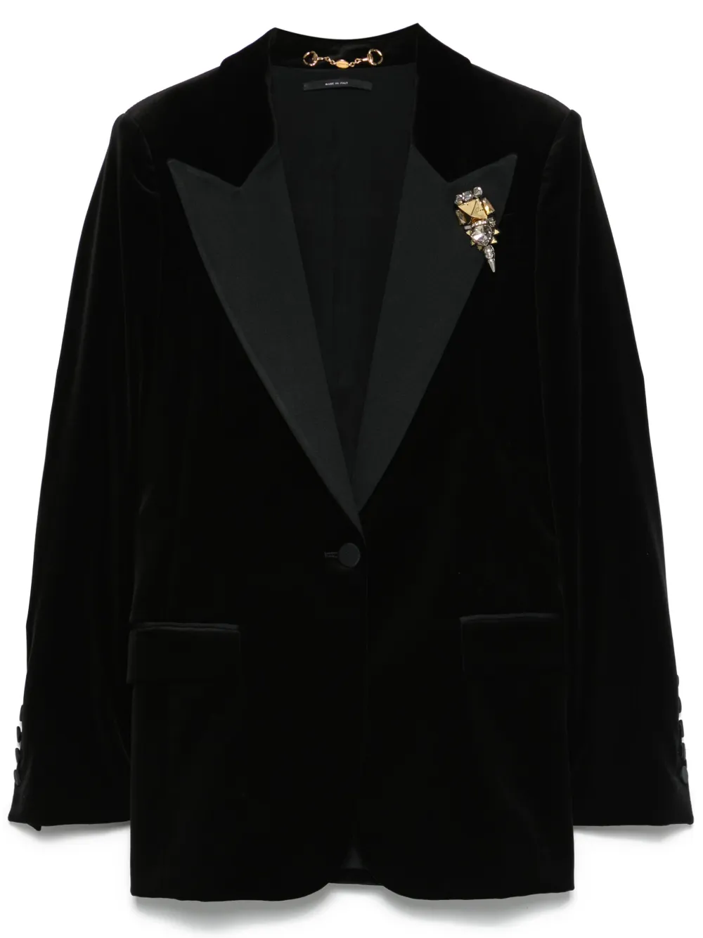 Pre-owned Gucci 1990s Velvet Blazer In Black