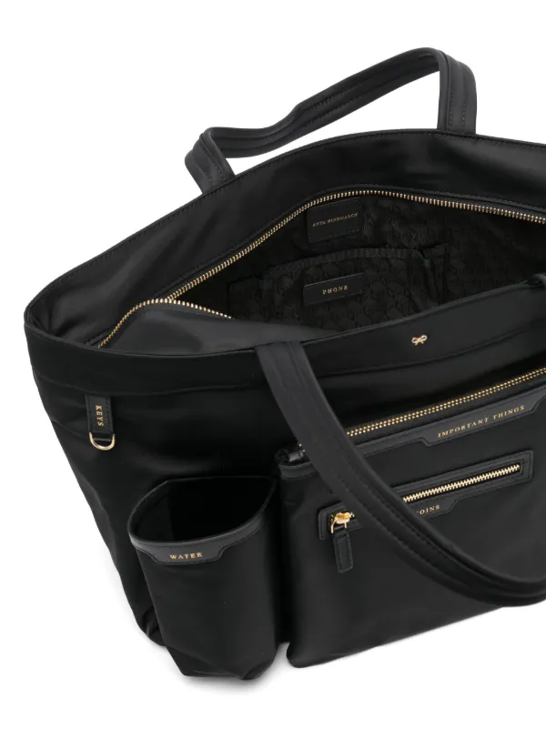 Anya Hindmarch E/W Multi Pocket Tote Bag | Black | FARFETCH