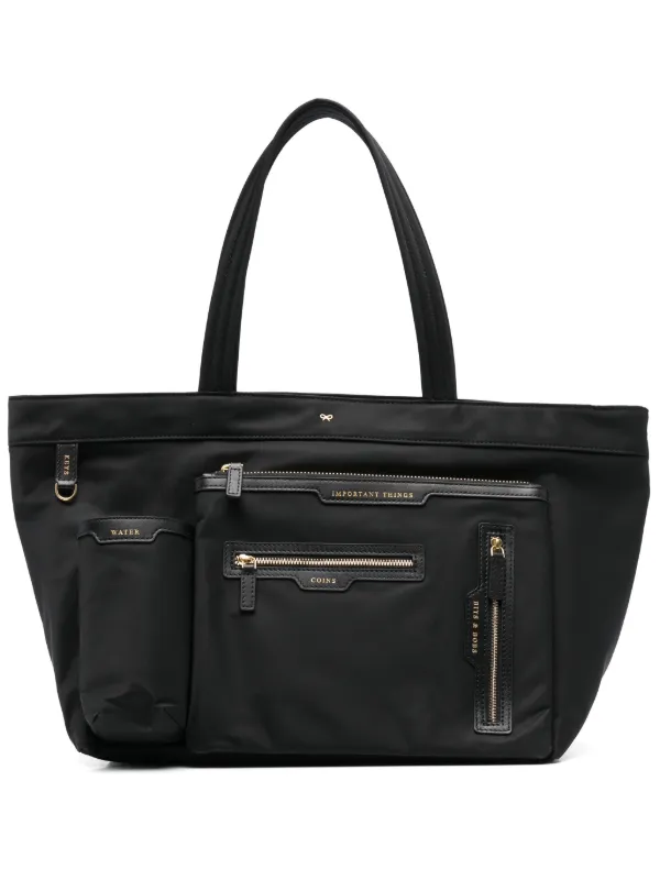 Anya Hindmarch E/W Multi Pocket Tote Bag in Black