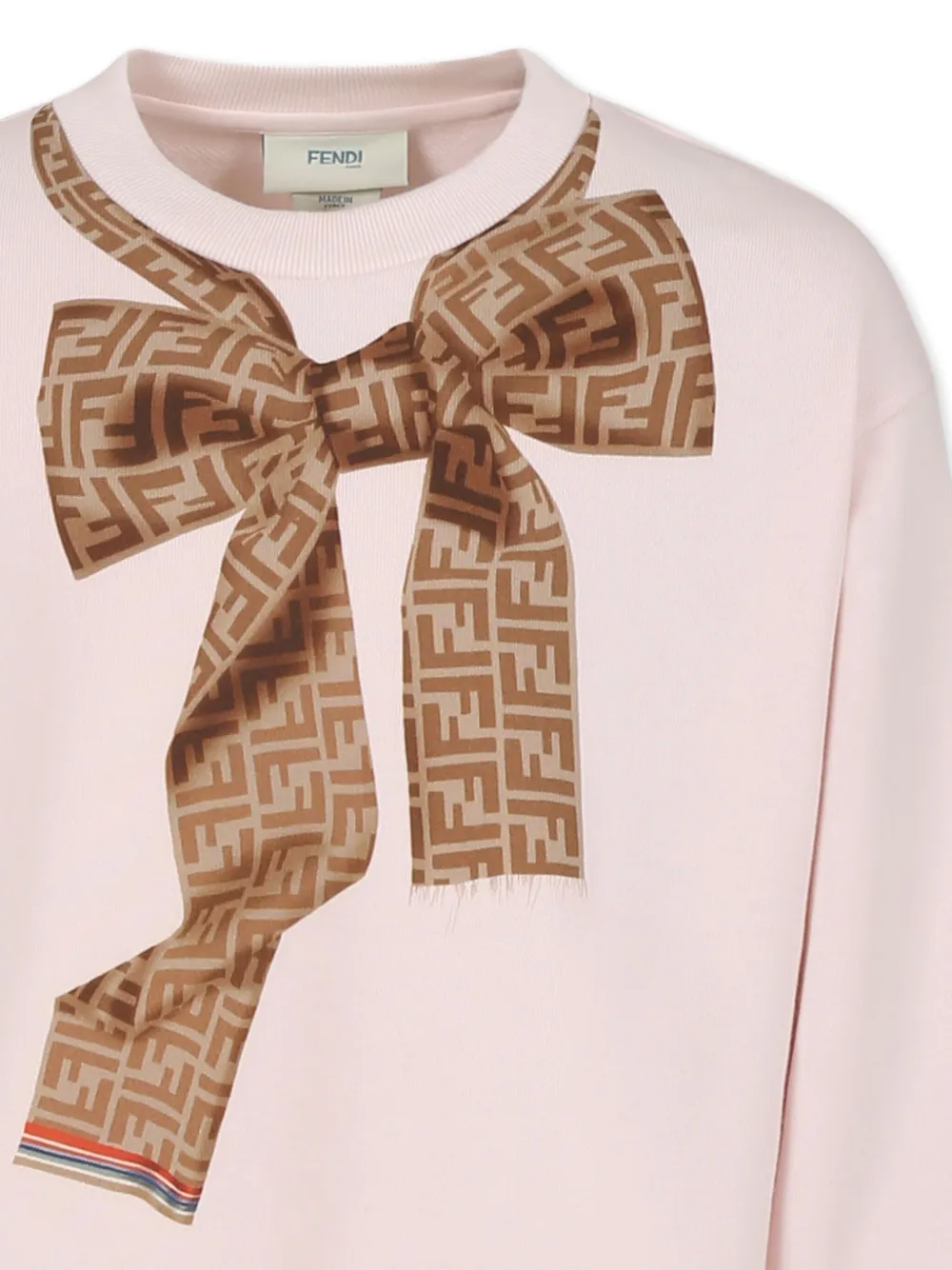 Fendi Kids Sweaterjurk met strikprint Roze