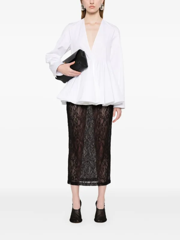 WARDROBE.NYC Lace Midi Skirt | Black | FARFETCH