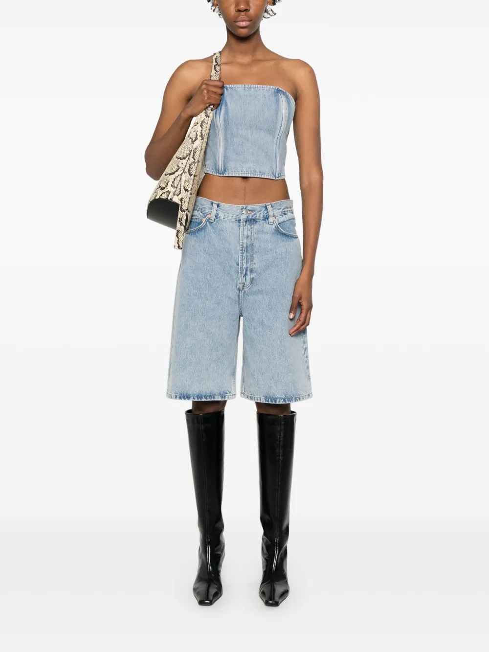 WARDROBE.NYC top de mezclilla con diseño strapless | Chalecos y camisetas | Image 2