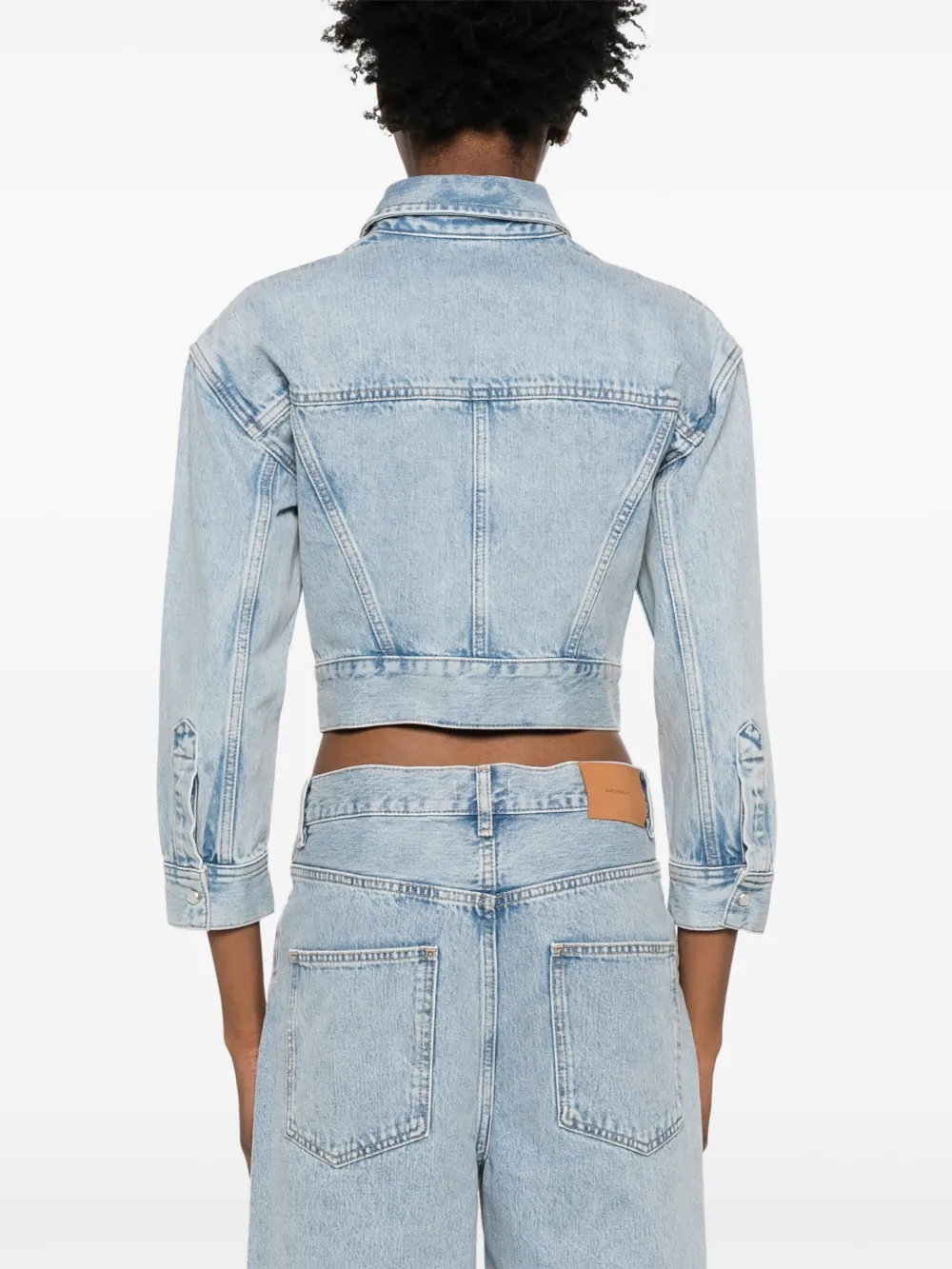 Shop Wardrobe.nyc Cropped Denim Jacket
