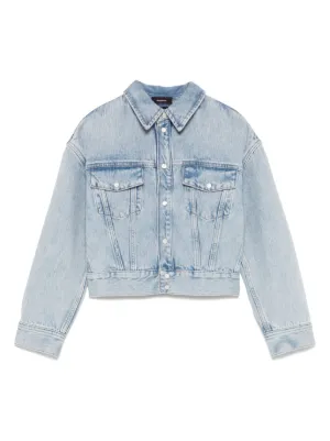 Kenzo ノーカラー デニムジャケット | ブルー | FARFETCH JP