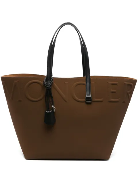 Moncler large leather tote bag
