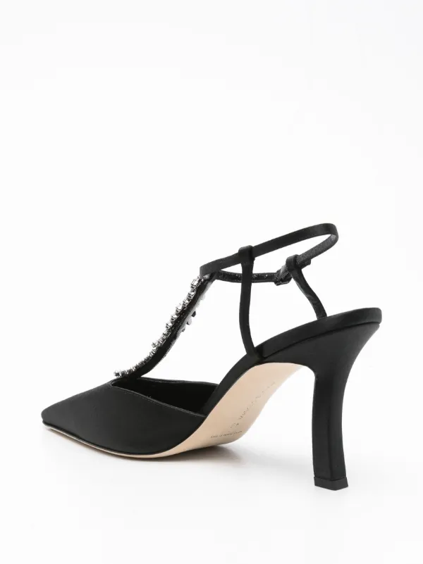 Manolo Blahnik 90mm Sufik Heeled Sandals | Black | FARFETCH