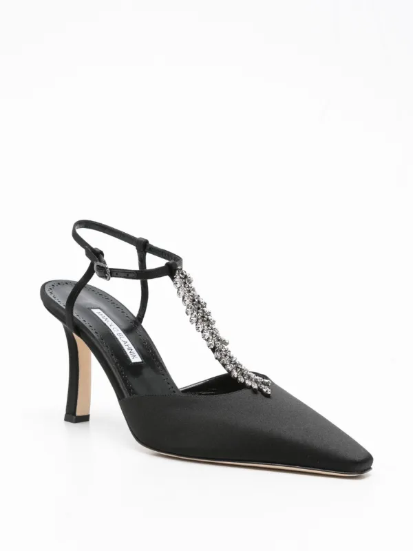 Manolo Blahnik 90mm Sufik Heeled Sandals | Black | FARFETCH