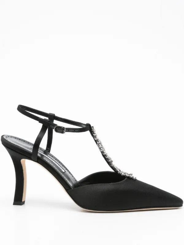 Manolo Blahnik 90mm Sufik Heeled Sandals in Black