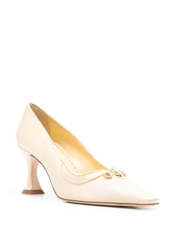 Manolo Blahnik 70mm Amala Pumps | Yellow | FARFETCH