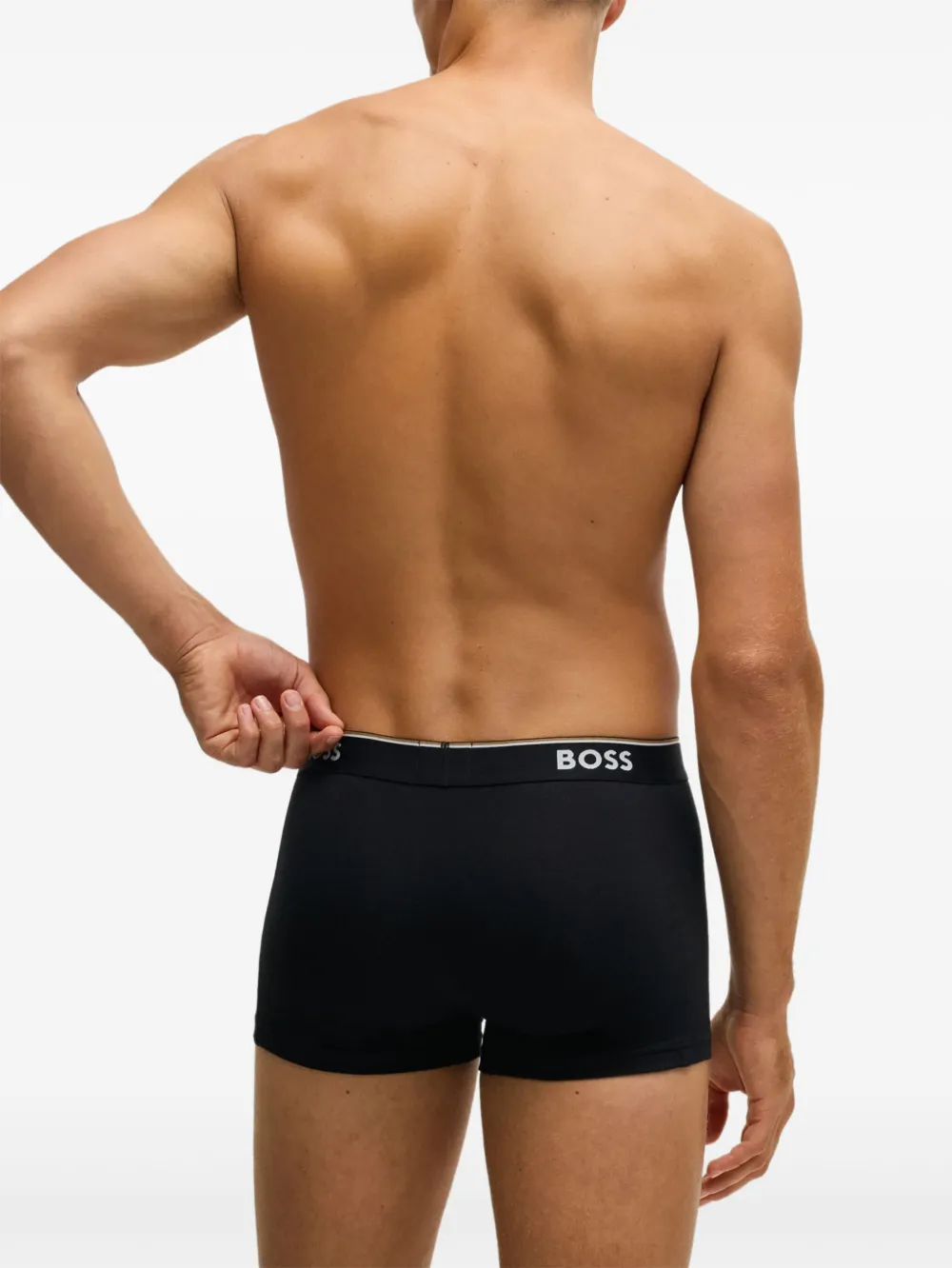 Shop Hugo Boss Logo-waistband Boxers (pack Of Three) In Black