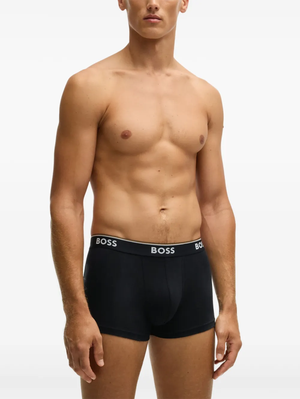 Shop Hugo Boss Logo-waistband Boxers (pack Of Three) In Black
