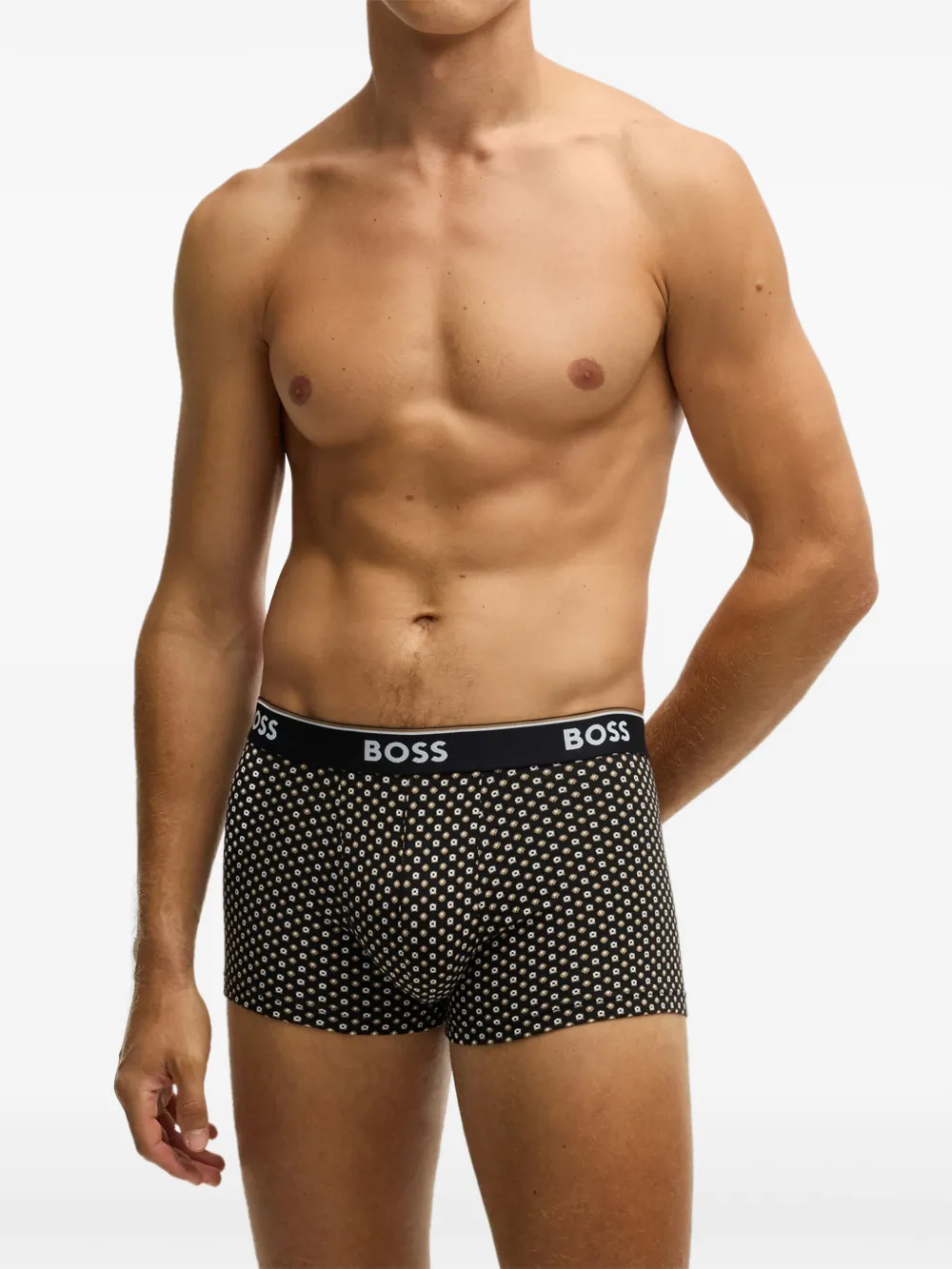 Shop Hugo Boss Logo-waistband Boxers (pack Of Three) In Black