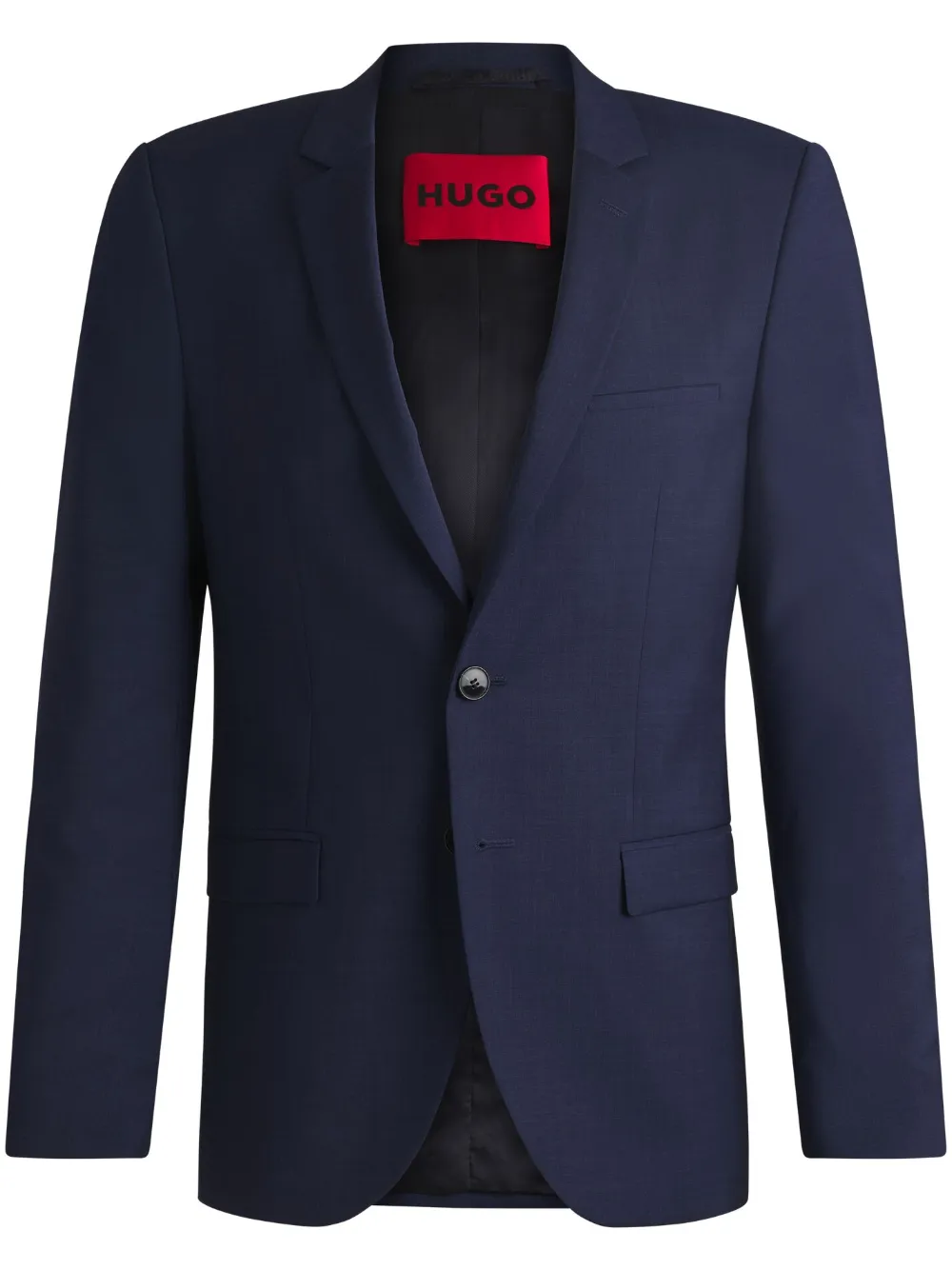 HUGO Blazer de lã virgem com abotoamento simples | Azul | Image 1