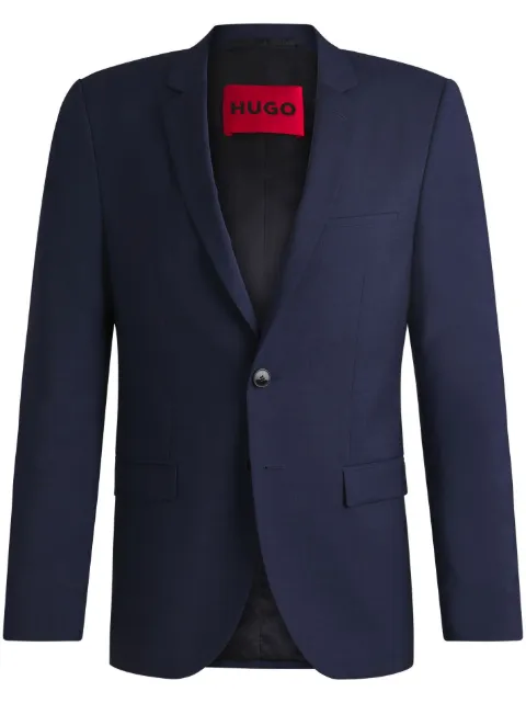 HUGO Blazer de lã virgem com abotoamento simples