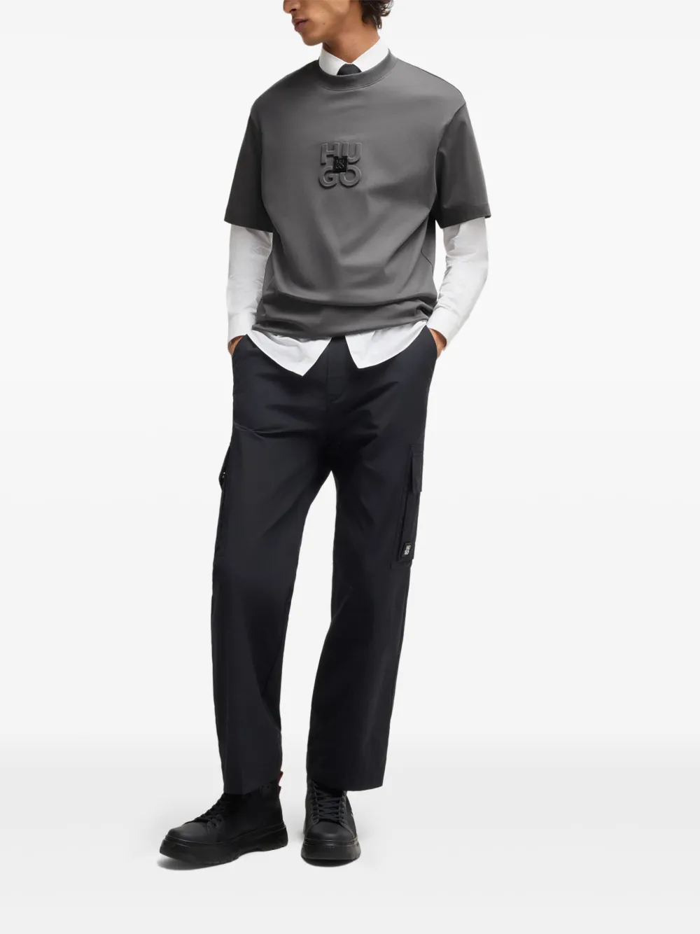 HUGO Camiseta com logo gravado | Camisetas | Image 2