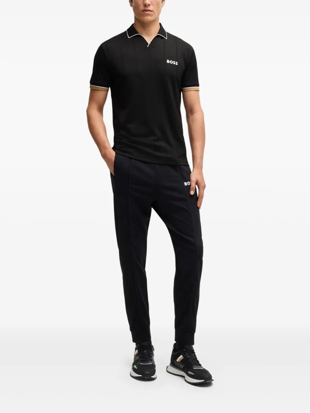 BOSS x Matteo Berrettini Active poloshirt - Zwart