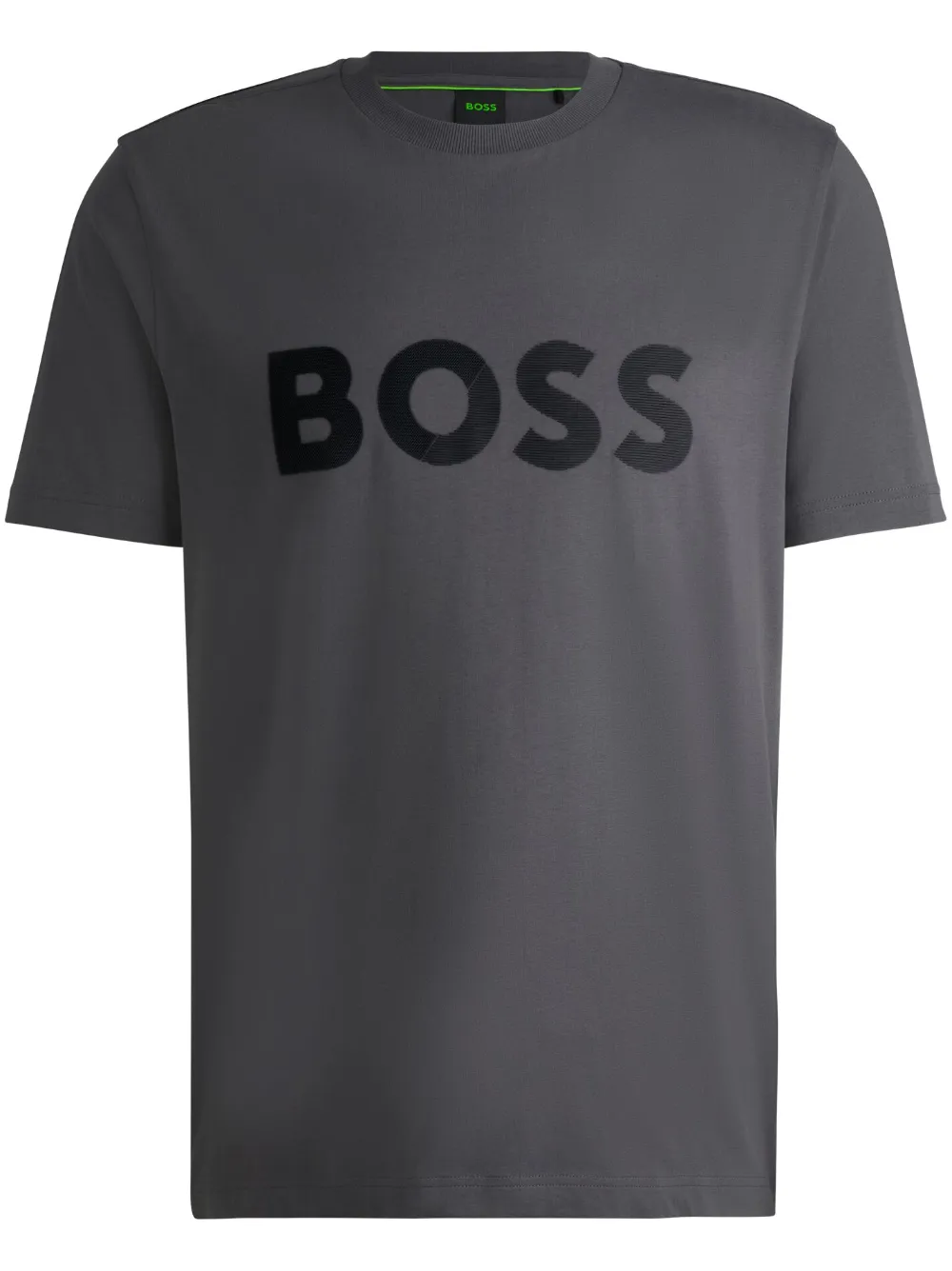 BOSS Camiseta de algodão com estampa | Cinza | Image 1