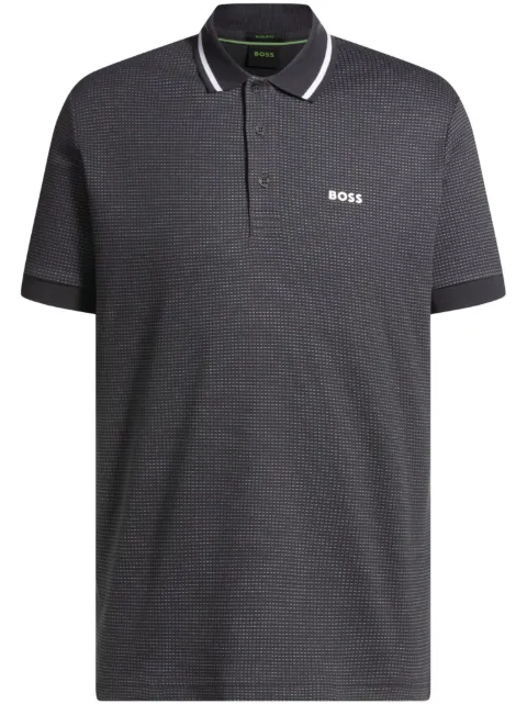 BOSS pattern-jacquard polo shirt 