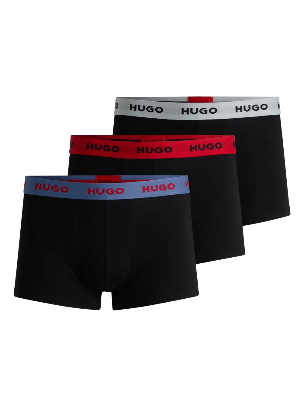 HUGO Drie boxershorts van stretch-katoen Zwart