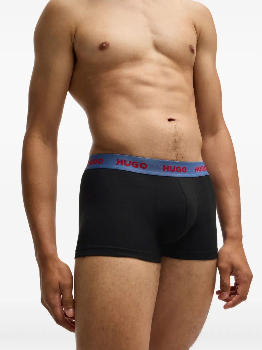 Shop Hugo Boss Stretch-cotton Boxers (pack Of Three) In Black